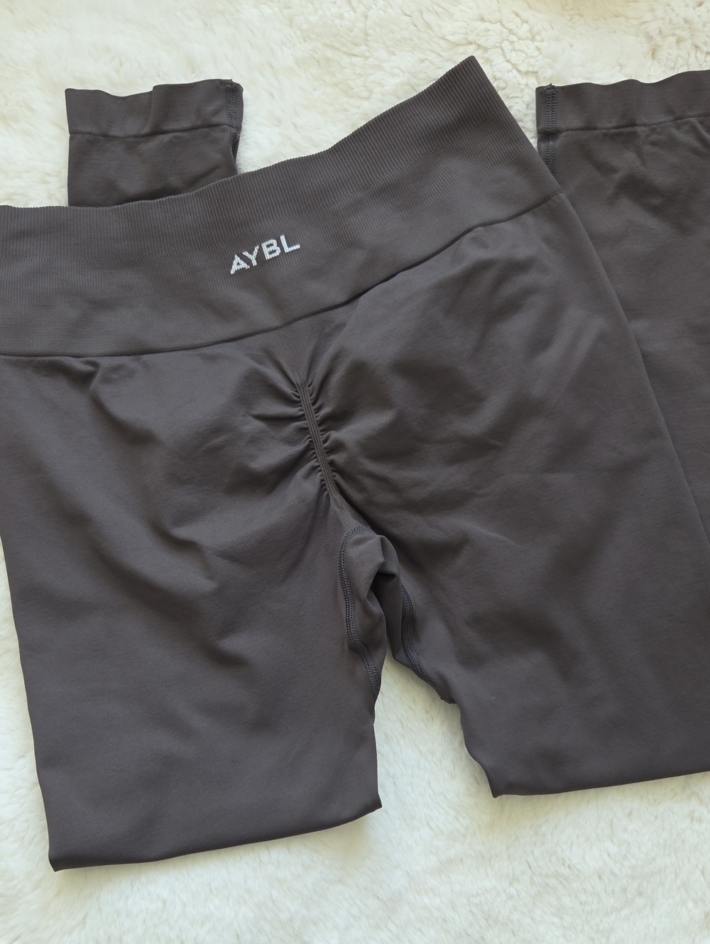 AYBL Charcoal Gray High-Waist Ruched Leggings Medium